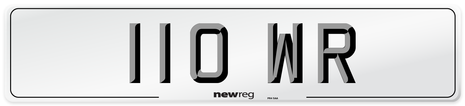 110 WR Number Plate from New Reg